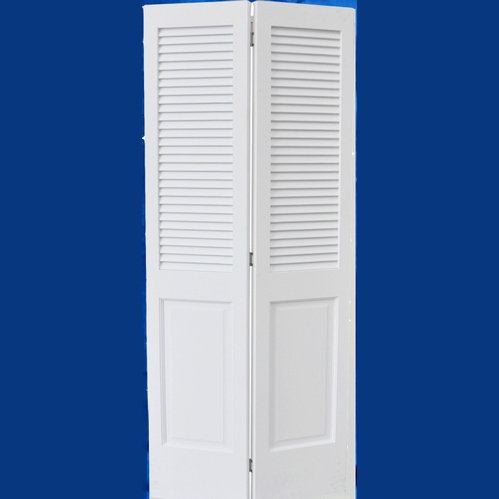 Half Louver White Primed MDF Bifold Door White Primer Door